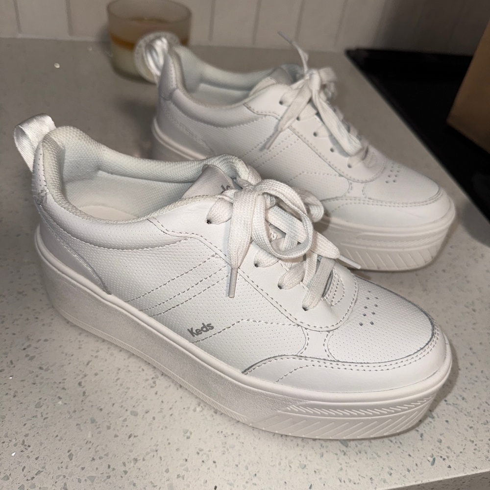 KEDS Women's Classic White Platform Sneakers